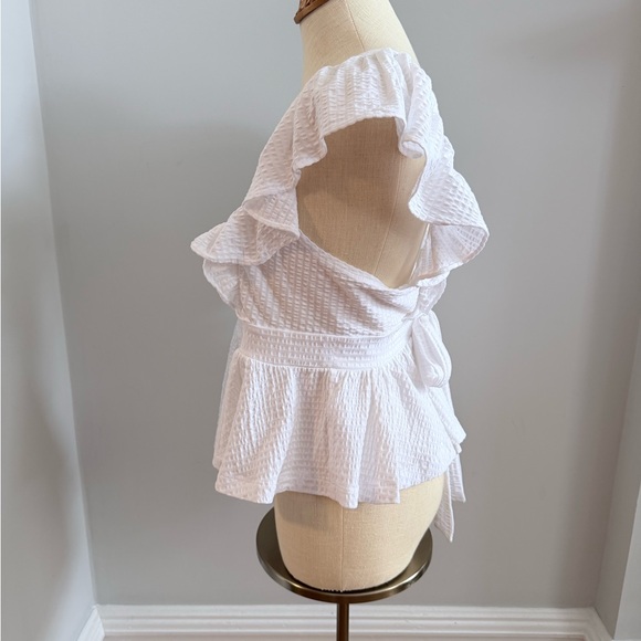 Maeve Ruffled Peplum Open-Back Top - Picture 4 of 6